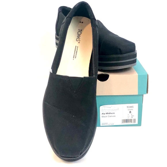 Toms Black Alp Midform Canvas Shoes - Picture 4 of 16